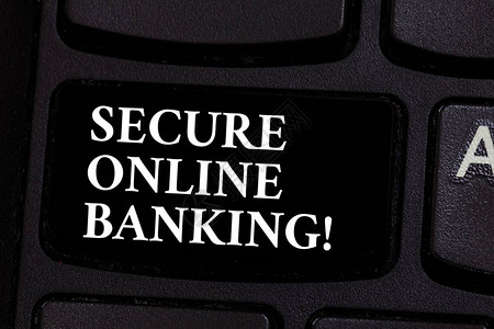 显示安全网上银行的书写笔记商业照片展示通过互联网分析帐户的安全方法键盘意图创建计算机消息背景图片
