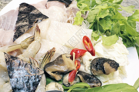日式海鲜火锅图片