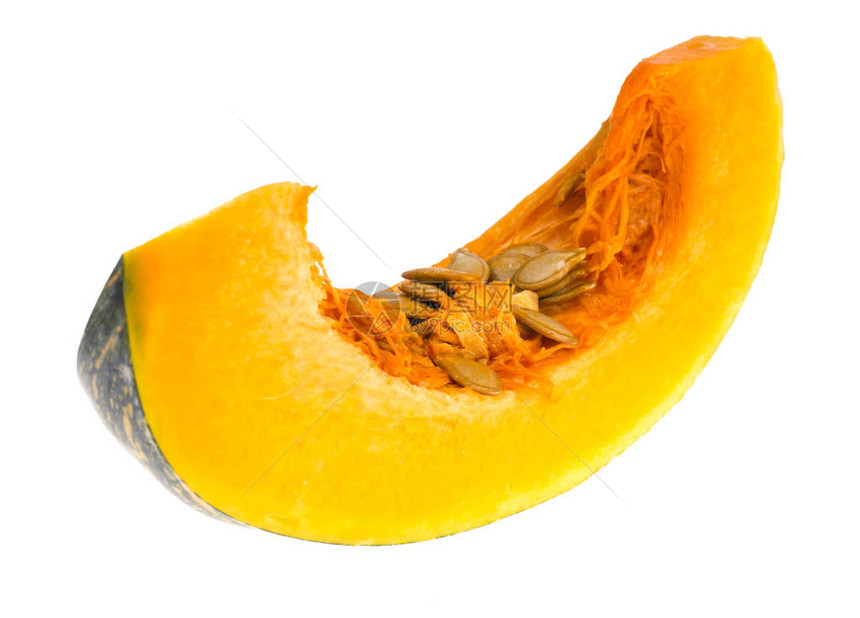 橙色南瓜切片种子图片