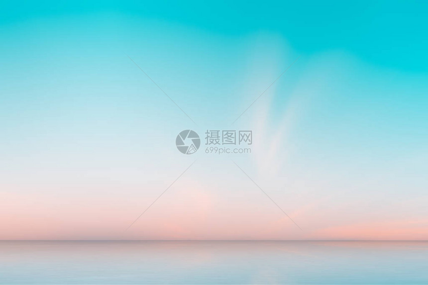 海幕下日出前美丽的天空橙色和蓝色天图片