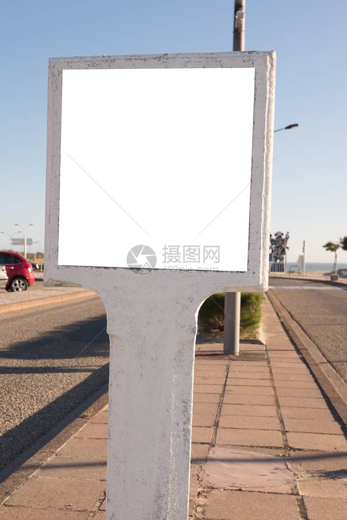 路标老式旧标志白色空白横幅图片