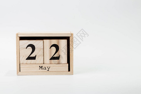 木制日历5月22日在图片