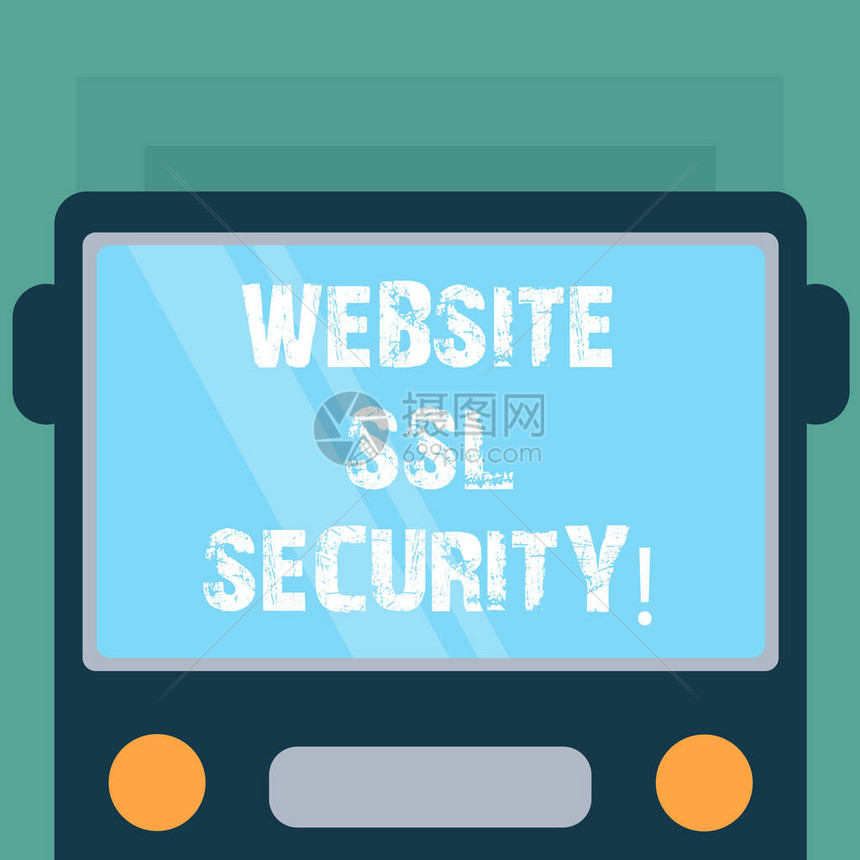 显示网站Ssl安全概念手写展示Web服务器和浏览器之间加密链接的商业照片绘制的带有窗口屏蔽反射的总线图片