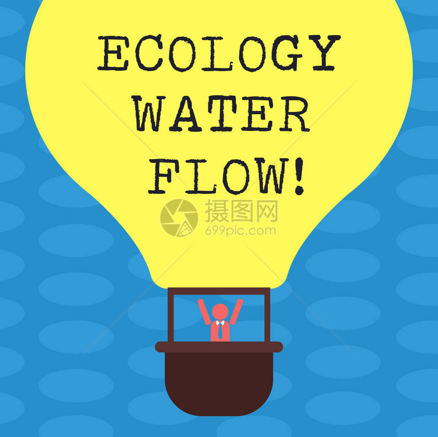 文字书写文本生态水流用于分析水量时间和质量的系统的业务概念胡分析假人手臂在贡多拉乘坐空白彩图片
