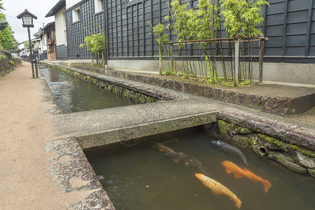 日本吉福省井田富川历史古村背景图片