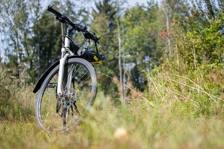 自行车巡游自行车草和木头外图片