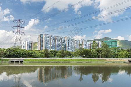 香港城市的住宅楼图片