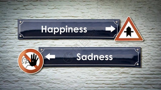 墙上的标志幸福与悲伤背景图片