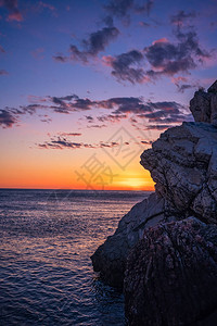 黑山Petrovac海岸悬崖图片