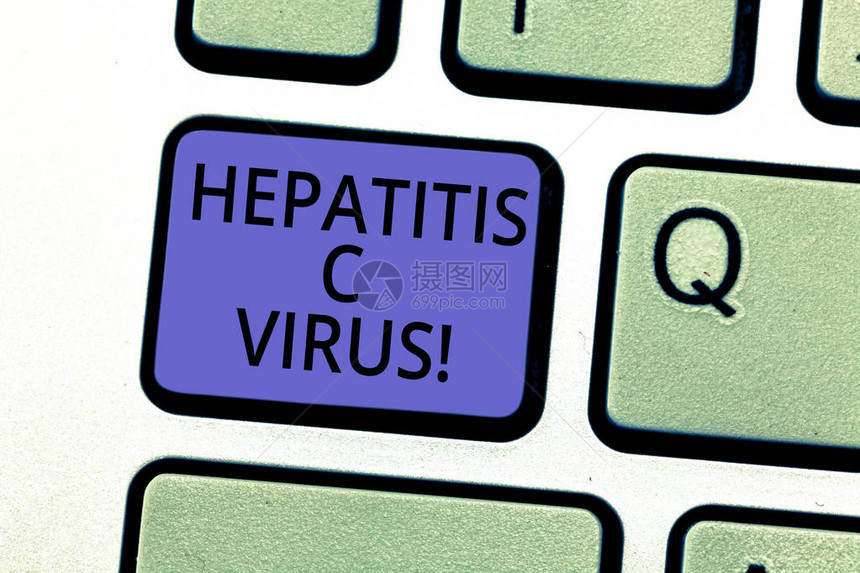 概念手写显示丙型肝炎展示血源和最常见感染模式的商业照片键盘意图创建计算图片