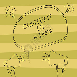 内容为King的文本符号概念照片内容是当今营销战略的核心图片