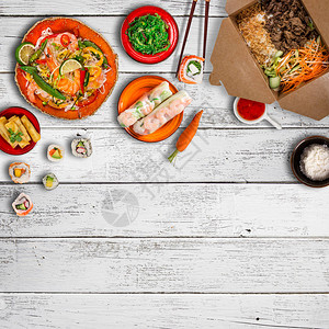 各种亚洲人用生锈背景顶级观点文字位置亚洲食图片
