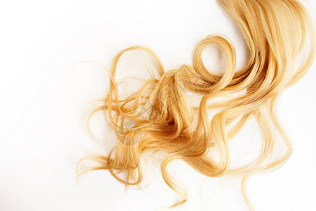 金色卷毛头发白背景的金色长发红发图片