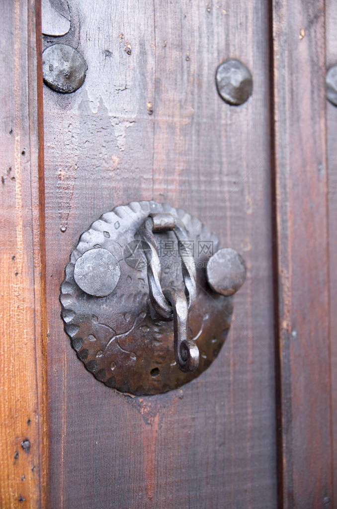 新的装饰门锁木制门有圆形B图片