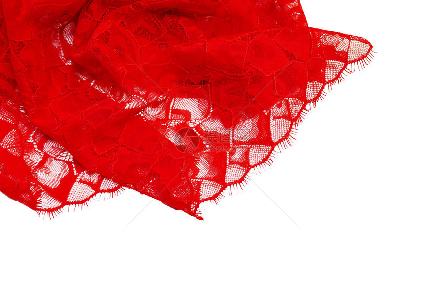 红色棉质蕾丝和聚酰胺图片