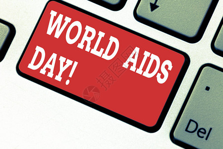 手写全民疯抢手写文字书写世界艾滋病日概念意义12月1日致力于提高对艾滋病键盘的认识意图创建计算机消息背景