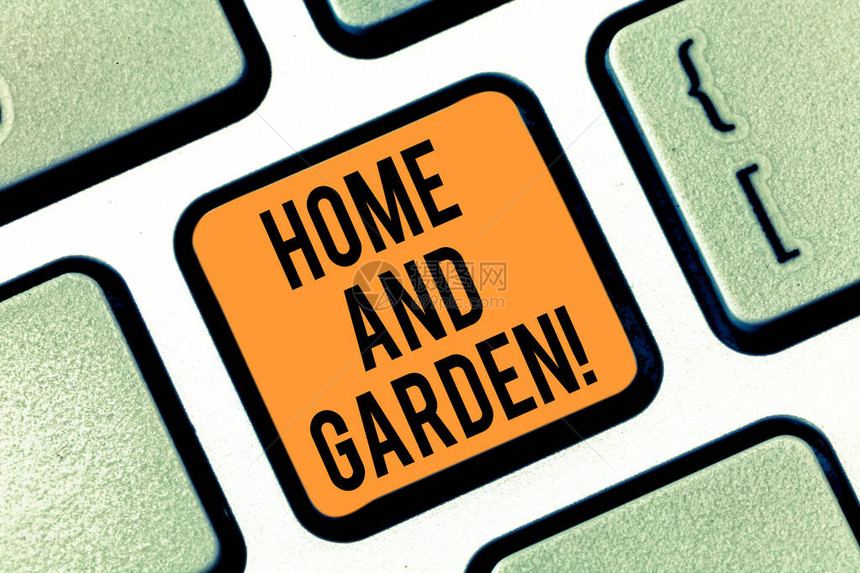 显示家庭和花园的文字符号概念照片园艺和家庭活动爱好农业键盘意图创建计算机消图片