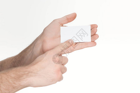 白色隔开的空白和空白卡片的人图片