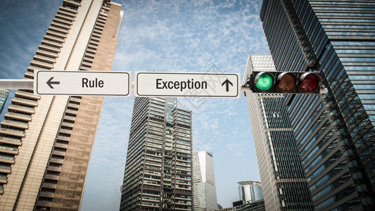 街道标志规则与例外背景图片