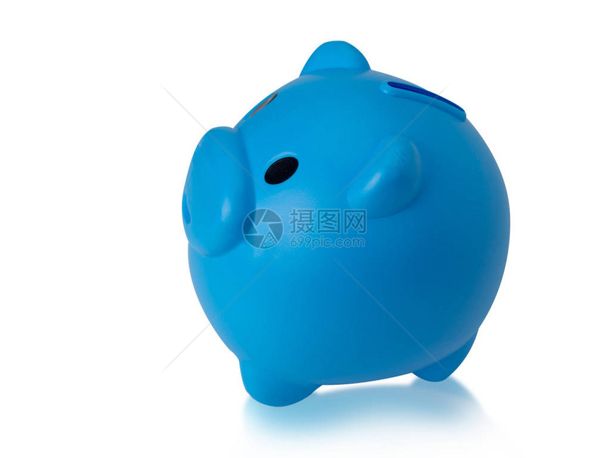 小猪银行金融银行储蓄基金白种背景孤立这图片
