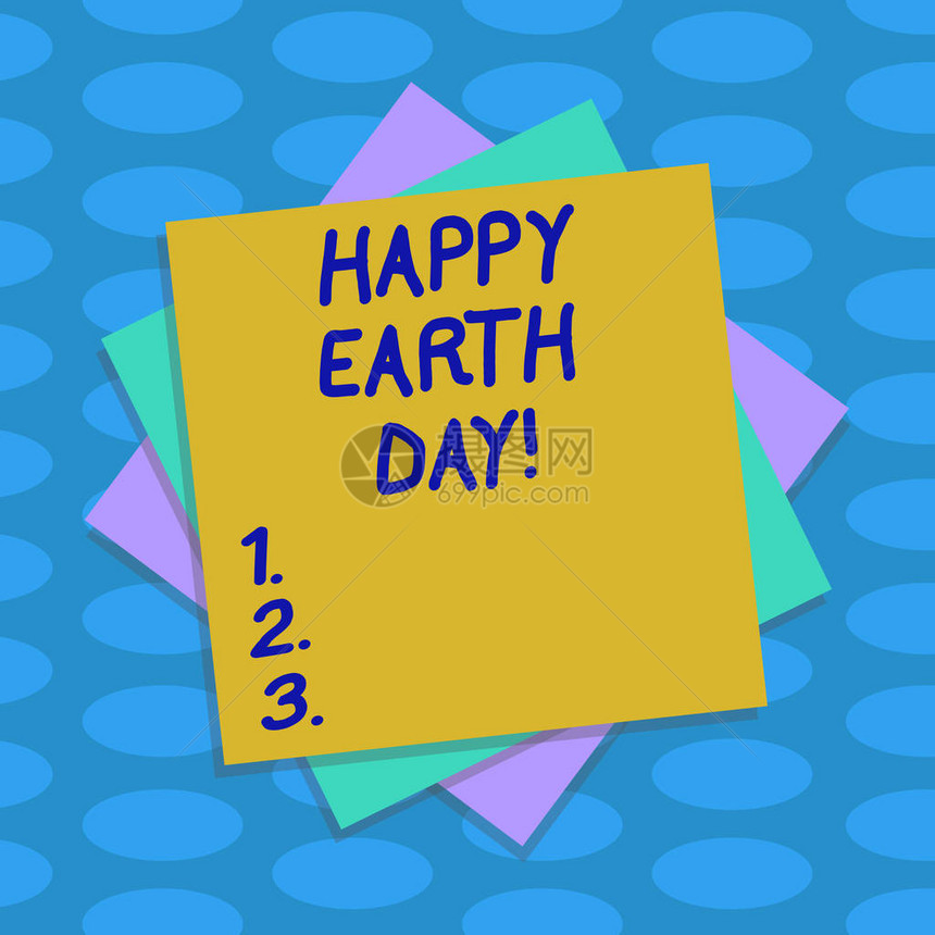 文字书写文本快乐地球日全球庆祝生态环境保护的商业理念多层空白纸彩色纸图片