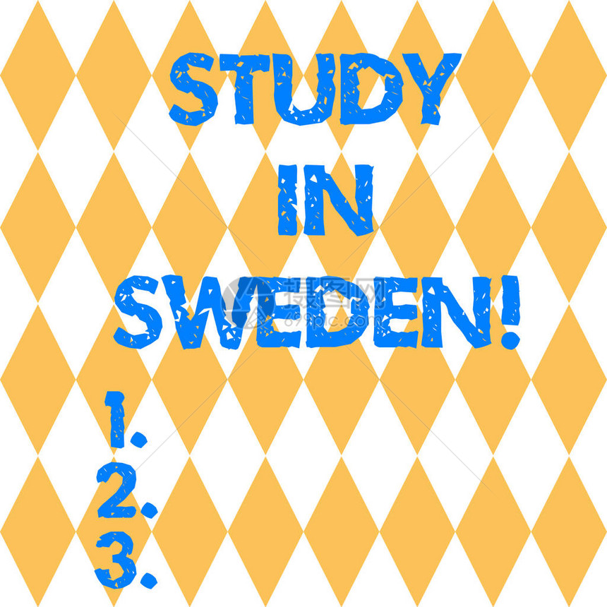 显示在瑞典学习的文字符号为教育目的前往欧洲的概念照片HarlequinDesignDiamondShapeinSeamlessR图片