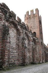 Padua附近的MONTAGNANA镇和意大利北部旧塔的古代图片