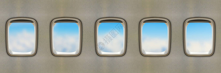 飞机窗户飞行概念图片