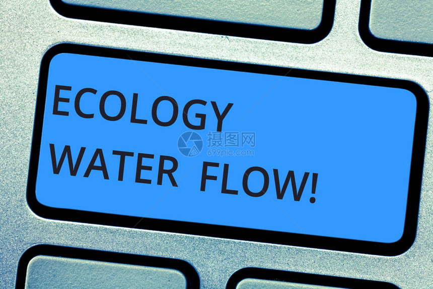 显示生态水流的书写笔记用于分析水量时间和质量的商业照片展示系统键盘意图创建计算机消图片