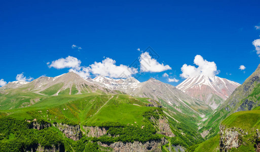 格鲁吉亚高加索高加索高加索山脉Kazbek山的图片景象图片