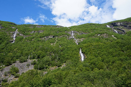 瀑布在挪威欧洲图片