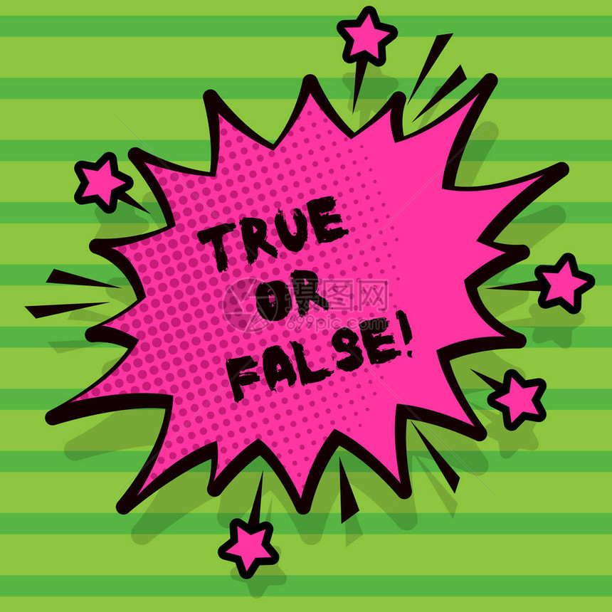 文字写文本TrueorFalse在事实或谎言之间作出决定的商业概图片