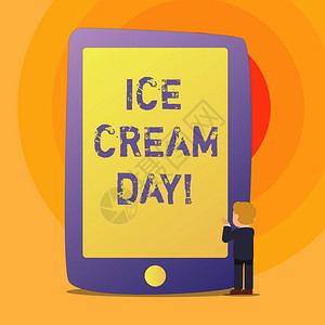 展示冰淇淋日的概念手工写作图片