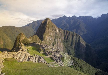 秘鲁MachuPicchu圣谷Inca帝国城市和Huaynapic图片