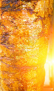 Shawarma肉类烤鸡肉土耳其烹饪食品DonerKebab在餐厅图片