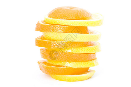 柑橘和柠檬片图片