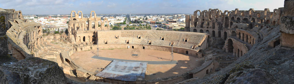 突尼斯非洲ElJem的Amphit图片