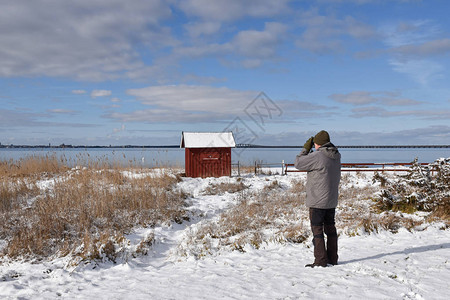 冬季在瑞典群岛奥兰岛海岸图片