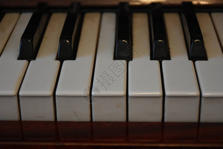 钢琴上的黑白键图片