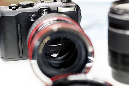透镜器的宏环增加焦点有相机和镜头图片