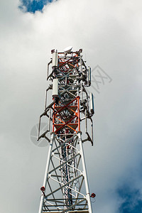 天翼3g3G4G和5G蜂窝网络基站或基站收发器站电信塔无线通信天线发射器有天线的电背景