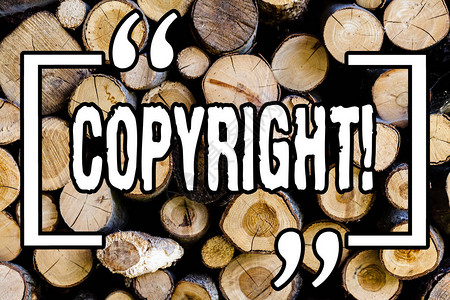文字书写文本版权对知识产权盗版说不的商业概念木制背景复古木材野生信息图片