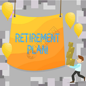 显示退休计划的书写笔记展示为退休工人提供收入的储蓄投图片