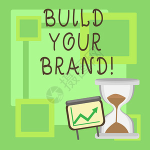 手写文本建立您的品牌概念意义创建您自己的标志口号模型图片