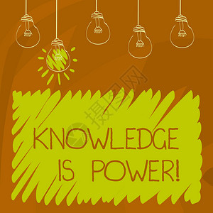 概念手写显示知识就是力量展示学习的商业照片将使您比其图片