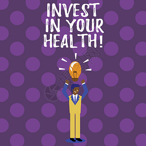 文字书写文本投资于您的健康花钱在示范医疗保健预防测试图片