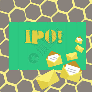 显示Ipo的文本符号概念照片首次公开发行公司股票背景图片