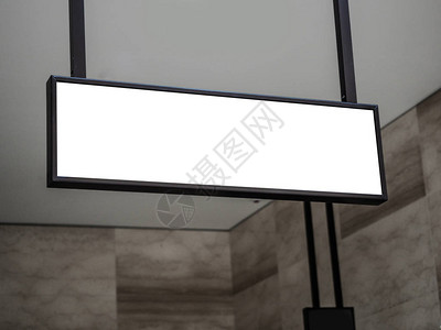 信息板招牌空白色模拟标牌现代墙壁框架内装背景图片