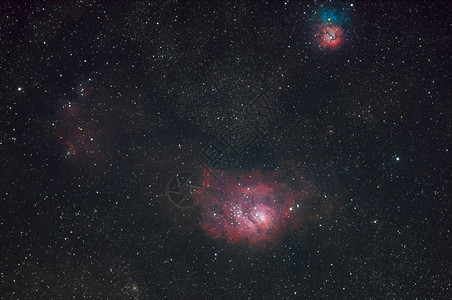 Messier8Lagoon星云和Messier20Trifid星云图片