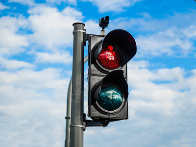 交通灯信号红色和绿色图片